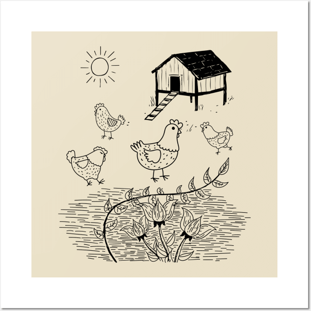 chicken coop art Wall Art by ARTBYHM